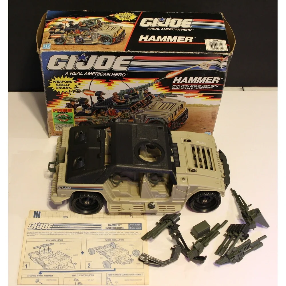 GI JOE Vintage Hammer Attack Jeep 1989 #6369 Incomplete For Parts o Restoration